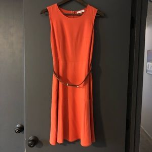 Calvin Klein flare dress with belt